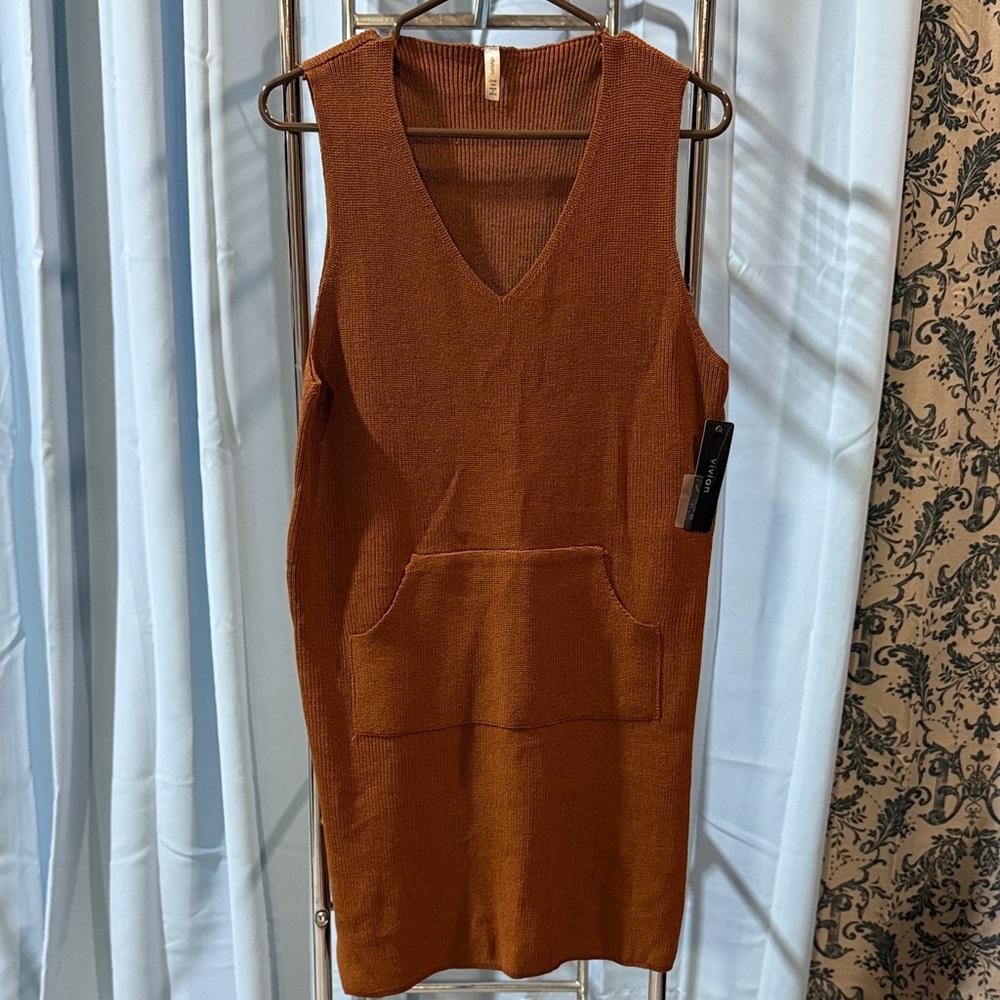 Viviana Sleeveless Brown Dress